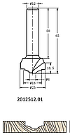 Фреза алмазная филёночная TD-201 D=25x10.5x65 S=12 Rotis 2012512.01