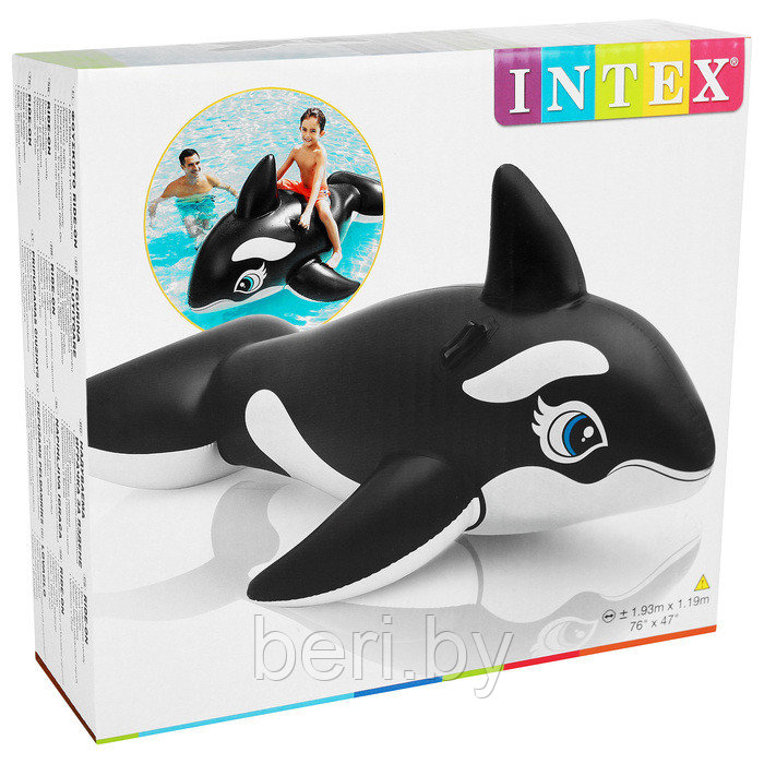 INTEX 58561NP Надувная игрушка-наездник "Касатка" (193х119 см), с ручками, от 3 лет, интекс - фото 4 - id-p100261541
