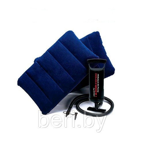 INTEX 68765 Матрас надувной с насосом и подушками "Classic Downy Bed" (203х152х22 см), двуспальный, интекс - фото 3 - id-p100358055