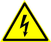 Предупреждающий знак "Осторожно! Электрическое напряжение!" р-р 6 см 