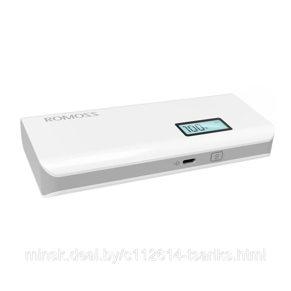 Универсальный внешний аккумулятор ROMOSS Solo 5 Plus 10000mAh (37Wh) USB 5V 2.1А Белый - фото 1 - id-p101235081