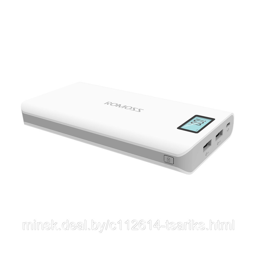 Универсальный внешний аккумулятор ROMOSS Solo 6 Plus 16000mAh (59Wh) USB 5V 2.1А Белый - фото 1 - id-p101239482