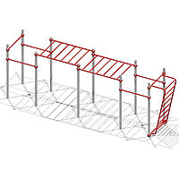 Рукоход двойной двухуровневый, 5 турников, шведская стенка арт. 006463