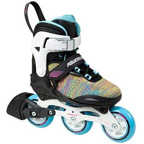 Раздвижные роликовые коньки Powerslide Phuzion Galaxy Girls (бирюза) р-р 33-36, фото 2