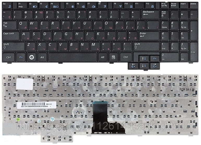 Клавиатура для ноутбука Samsung R519, R525, R530, R620, R719, RV510 черная - фото 1 - id-p101236932