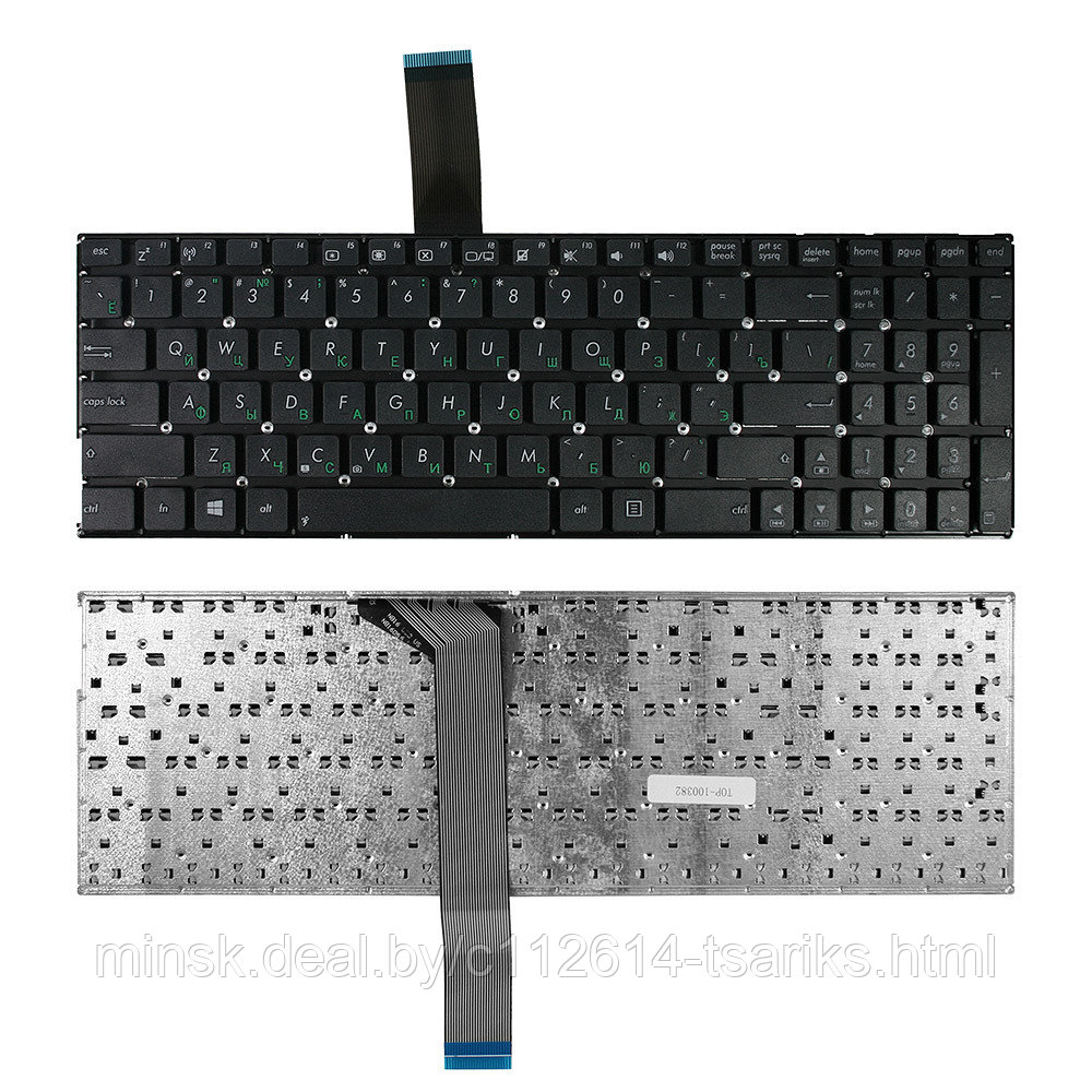 Клавиатура для ноутбука Asus A56C, A56CA, A56CB, A56CM, K56C, K56CA Series. Плоский Enter. Черная, без рамки. - фото 1 - id-p101239188