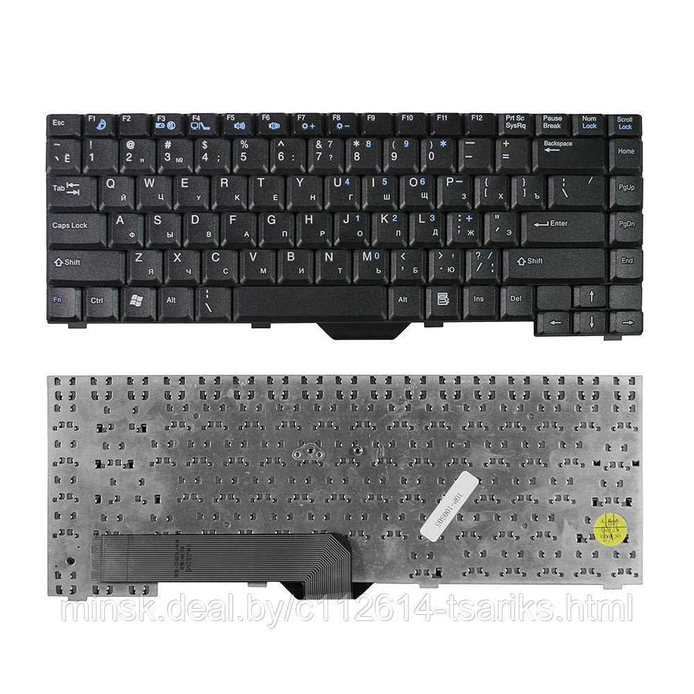 Клавиатура для ноутбука Fujitsu-Siemens Amilo A1667, D6830, M1437, M3438, Pi1536, Pi1556 Series. Плоский - фото 1 - id-p101235822