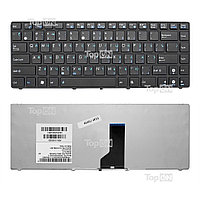 Клавиатура для ноутбука Asus A42, A42N, B43, K41, K42, K43, UL30 Series. Плоский Enter. Черная, с черной