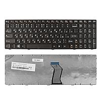 Клавиатура для ноутбука Lenovo IdeaPad G570, G575, G770, Z560, Z565 Series. Плоский Enter. Черная, с черной