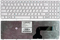 Клавиатура для ноутбука Asus K52, K53, G73, A52, G60 белая, с рамкой