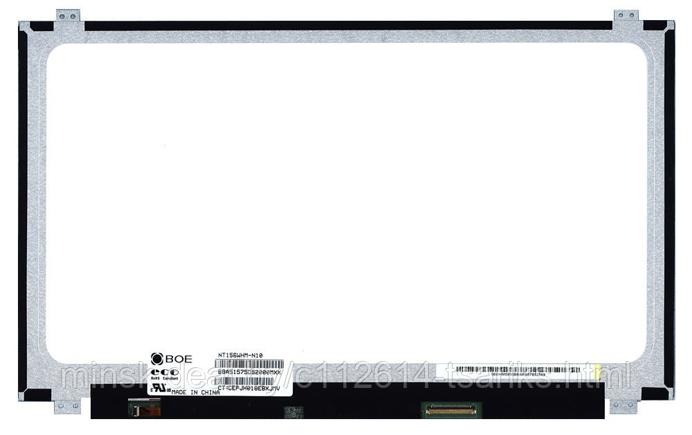 Матрица для ноутбука 15.6", 1366x768, LED, 40 pins, SLIM, уши вверх/вни NT156WHM-N10 (p/n: LP156WHB (TL)(A1), - фото 1 - id-p101237850