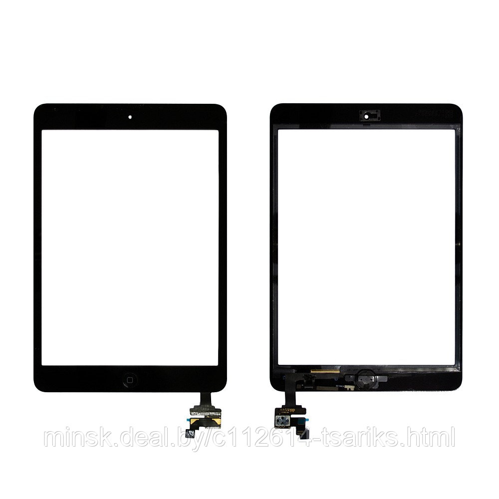Сенсорное стекло, тачскрин Apple iPad Mini Retina с чипом и кнопкой Home. Черный - фото 1 - id-p101239080