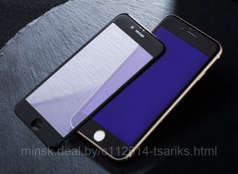 Защитное 3D стекло на экран для Apple iPhone 6 с антибликовым и олеофобным покрытием Цвет черный - фото 1 - id-p101236529