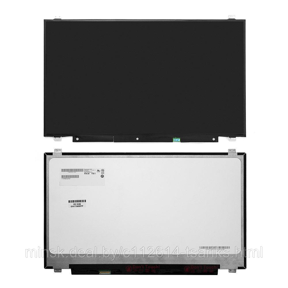 Матрица для ноутбука 17.3" 1920x1080 FHD, 30 pin eDP, Slim, LED, PLS, крепления сверху/снизу (уши), матовая. - фото 1 - id-p101239653