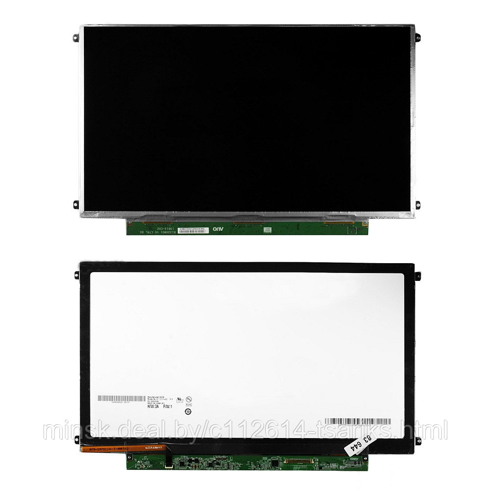 Матрица для ноутбука 13.3" 1366x768 WXGA, 40 pin LVDS, Slim, LED, TN, крепления слева/справа (уши), матовая. - фото 1 - id-p101235385