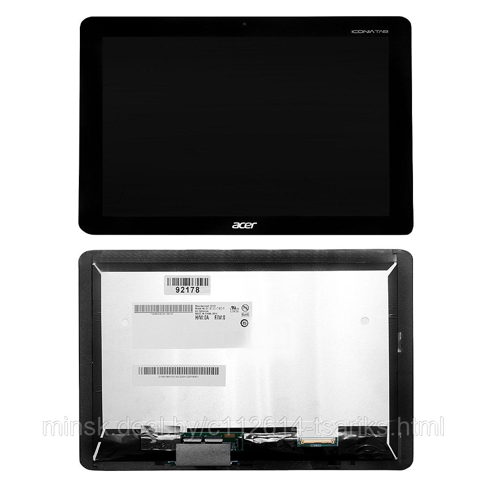 Дисплей, матрица и тачскрин для планшета 10.1" 1280х800 WXGA, 40 pin LED. Acer iconia Tab A210, A211. PN: - фото 1 - id-p101235602