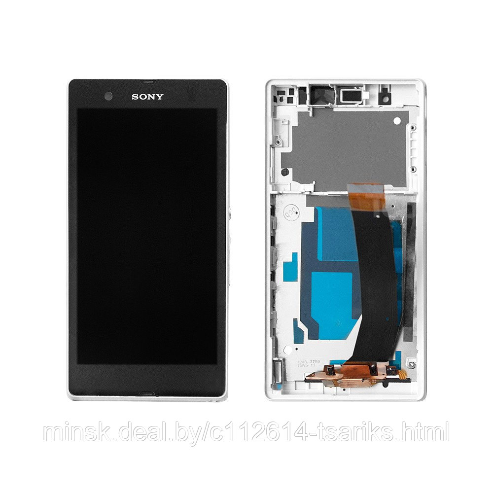 Дисплей, матрица и тачскрин для смартфона Sony Xperia Z C6602, 5" 1080x1920, A+. Белый, с рамкой. - фото 1 - id-p101238973