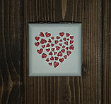 Шкатулка для колец "Два сердца" с кантом, белая с ручной росписью, фото 2