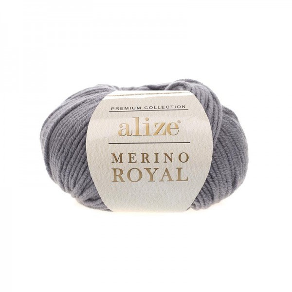Пряжа Alize Merino Royal цвет 87 угольно-серый