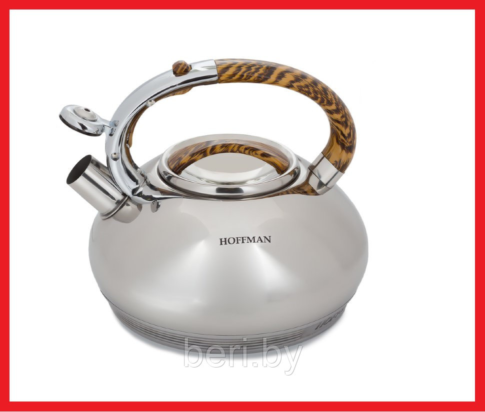 HM-5533 Чайник металлический со свистком Hoffmann, 3,3 литра, съемная крышка - фото 1 - id-p101425722