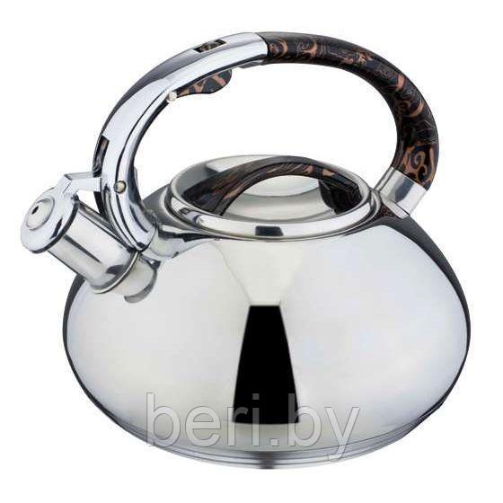 HM-5533 Чайник металлический со свистком Hoffmann, 3,3 литра, съемная крышка - фото 2 - id-p101425722