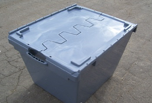 Ящик  800х600х620 мм пластиковый с двумя крышками на завесах, сплошной