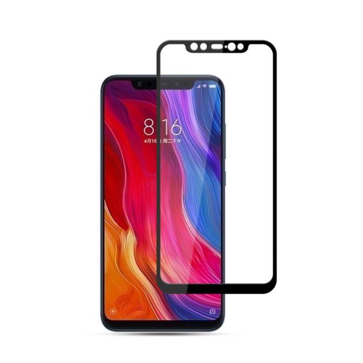 Защитное стекло для Xiaomi mi 8 pro (чёрное, полноразмерное)