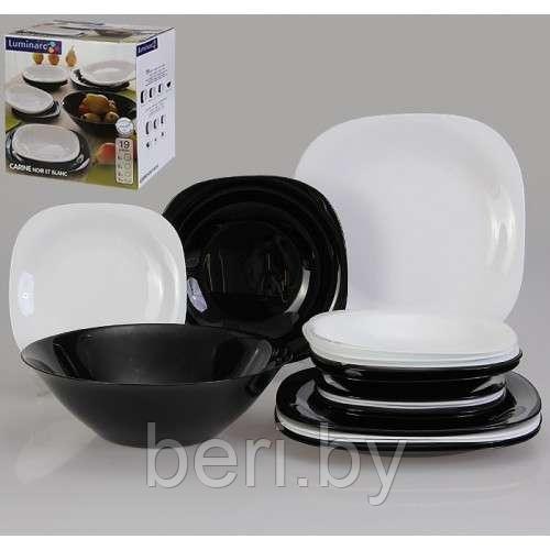 N1491 Столовый сервиз, набор посуды, набор тарелок Luminarc Carine Black/White N1491, 19 предметов, 6 персон - фото 2 - id-p101523591