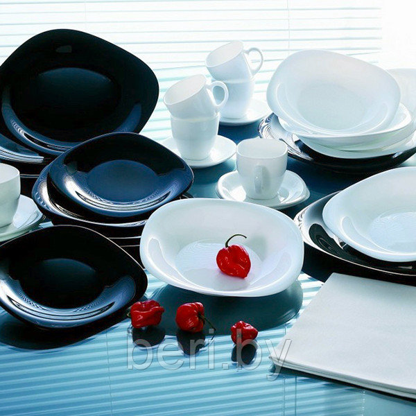 P4676 Набор тарелок, набор посуды Luminarc Carine Black/White, 38 предметов, 6 персон - фото 3 - id-p101528018