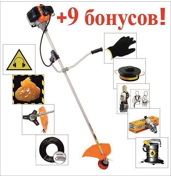 Бензокоса/Триммер бензиновый Profi Motors 2,15 кВт + 9 бонусов