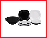 N1491 Столовый сервиз, набор посуды, набор тарелок Luminarc Carine Black/White N1491, 19 предметов, 6 персон