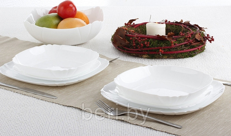 H1792 Столовый сервиз, набор тарелок с салатником Luminarc Lotusia, 19 предметов, 6 персон - фото 4 - id-p101583725