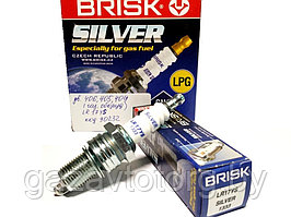 Свеча "BRISK" Silver LR17YS дв.406,405,409 (газ.оборуд), к-т 4шт. (Brisk Чехия) LR17YS