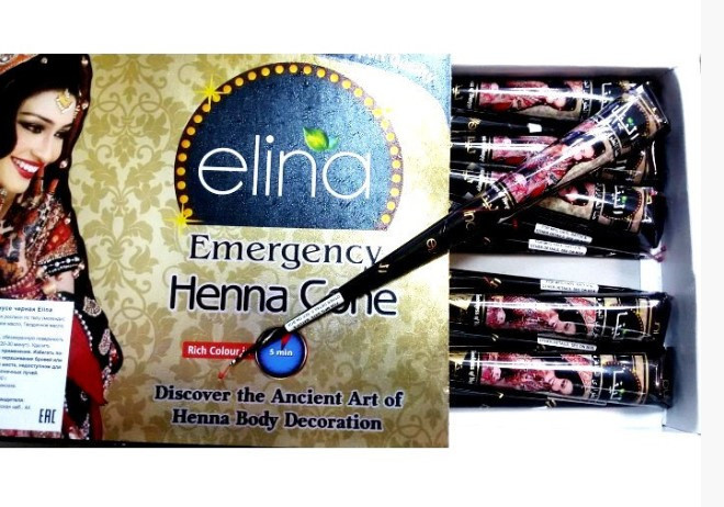 Хна для Мехенди черная Elina Henna Paste, в конусе 40г - фото 2 - id-p101605298