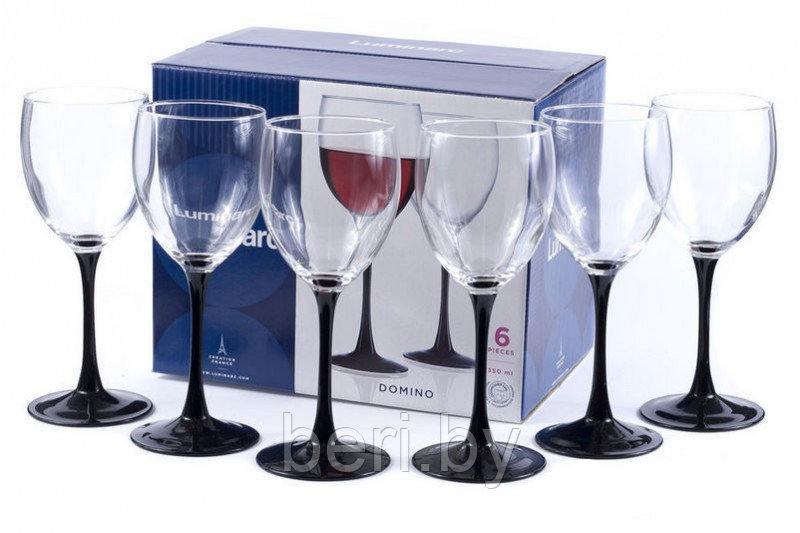 J0015 Набор бокалов, фужеров для вина Luminarc Domino, 350 мл, 6 штук - фото 4 - id-p101607201