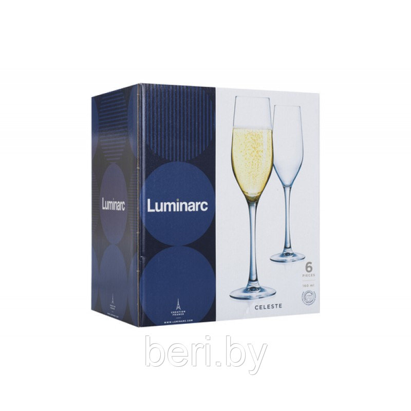 L5829 Набор бокалов, фужеров для вина, шампанского Luminarc Celeste, 6 шт, 160 мл - фото 2 - id-p101607773