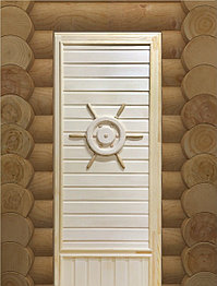 Деревянная дверь 185\75 для бани Штурвал Эконом