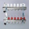 Коллекторный блок латунный с термостатическими клапанами и расходомерами - фото 5 - id-p101643068