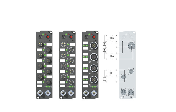 IE204x | 8-channel digital output 24 V DC, Imax = 2 A (∑ 12 A)