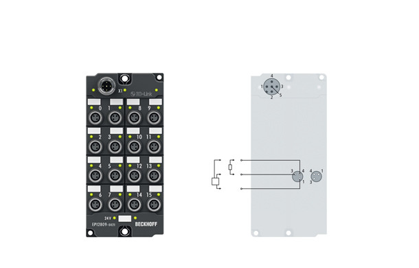 EPI2809-002x | 16-channel digital output 24 V DC, Imax = 0.5 A ( 4 A) - фото 1 - id-p101663819