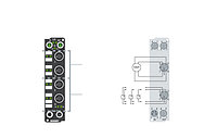 EP4374-0002 | 2-channel analog input + 2-channel analog output ±10 V or 0/4 20 mA, parameterisable, 16 bit