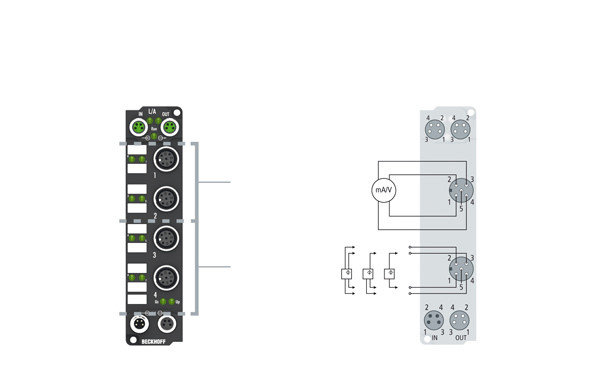 EP4374-0002 | 2-channel analog input + 2-channel analog output ±10 V or 0/4…20 mA, parameterisable, 16 bit, фото 2