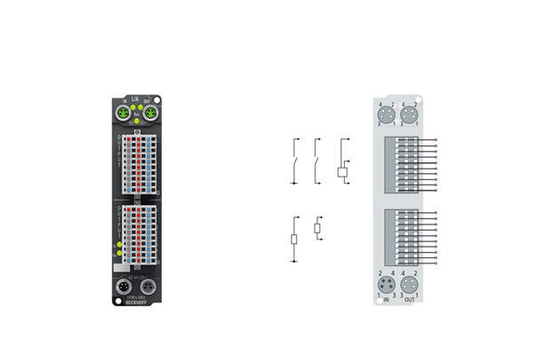 EP2816-00xx | 16-channel digital output 24 V DC, Imax = 0.5 A (∑ 4 A)