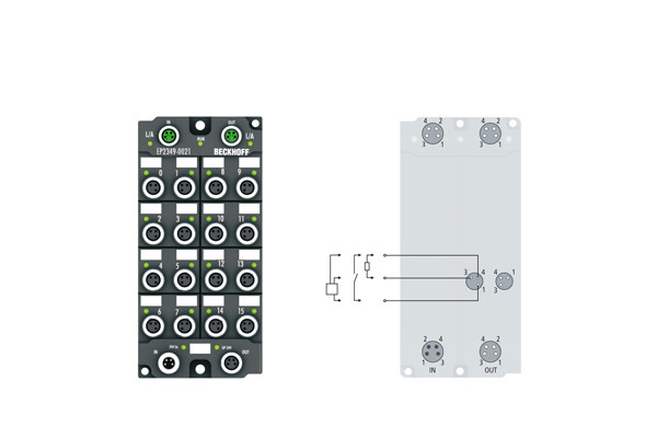 EP2349-002x | 16-channel digital input or output 24 V DC, filter 10 µs