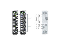 EP2318-000x | 4 x digital input + 4 x digital output 24 V DC, IMAX = 0.5 A, 10 µs