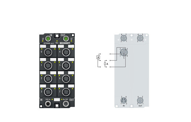 EP2008-0022 | 8-channel digital output 24 V DC, IMAX = 0.5 A (∑ 4 A), фото 2