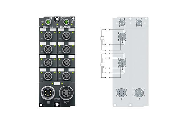 EP6228-3132 | 8-channel IO-Link master, 4 x Class A, 4 x Class B, 4 x digital input