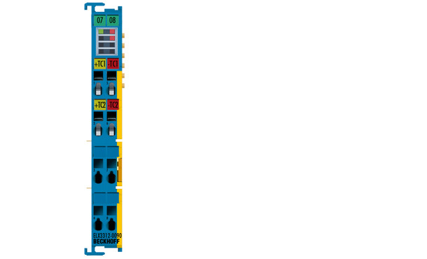 ELX3312-0090 | 2-channel analog input terminal thermocouple/mV measurement, 2-wire connection, 16 bit, Ex i, TwinSAFE SC