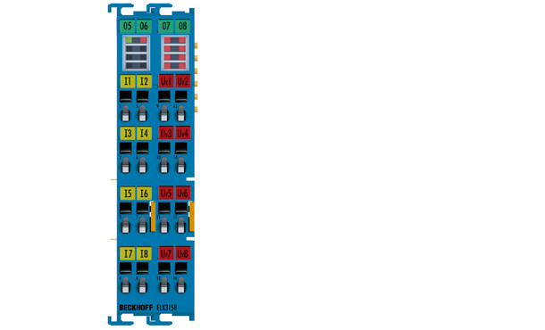 ELX3158 | 8-channel analog input terminal 0/4…20 mA, single-ended, 16 bit, Ex i