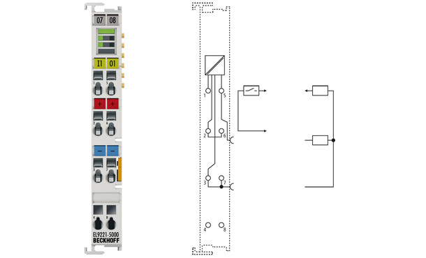 EL9221 | Overcurrent protection terminal, 24 V DC, 1-channel, max. 10 A, adjustable